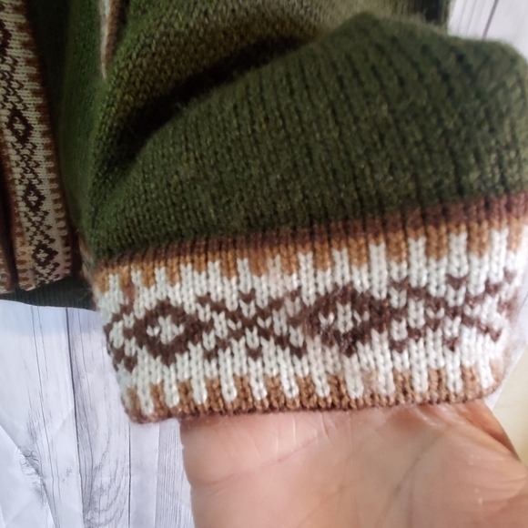 Lucy Iburg alpaca  sweater cardigan hooded  zipper closure. Llama sz large - Picture 3 of 9